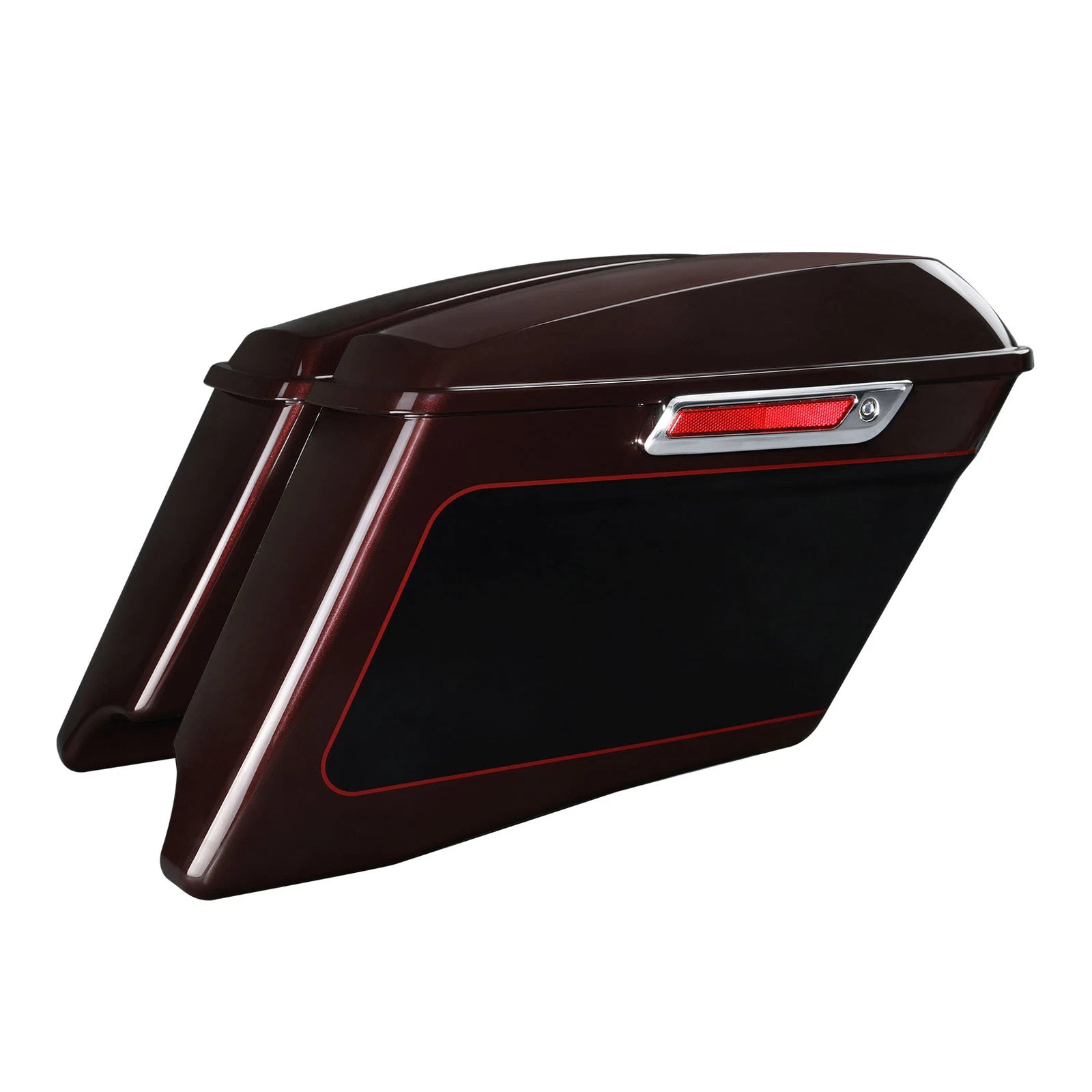 4" Stretched Saddlebag for Harley Touring (2014–Present) Midnight Crimson/Vivid Black