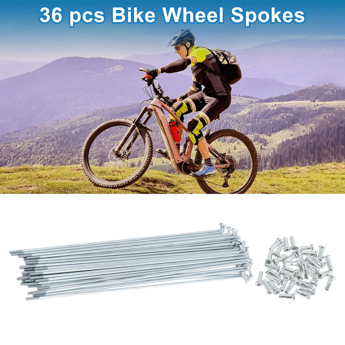 Bicycle Wheel Spoke Set Galvanized 173mm for 14G Bike Wheels (—)
