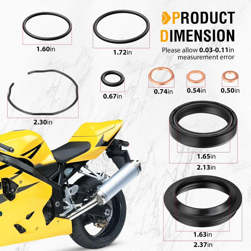 Front Fork Dust & Oil Seal Kit for Suzuki GSXR600 GSXR750 (2004–2005)
