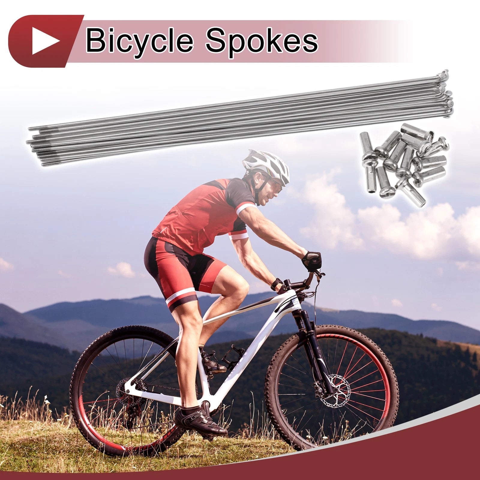 Bicycle Spokes 225mm Stainless Steel Replacement Set for 14G Wheels (14G)