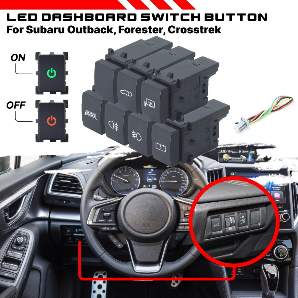 LED Blank Light Bar Dashboard Control Switch Button for Subaru Impreza (2016–2025)