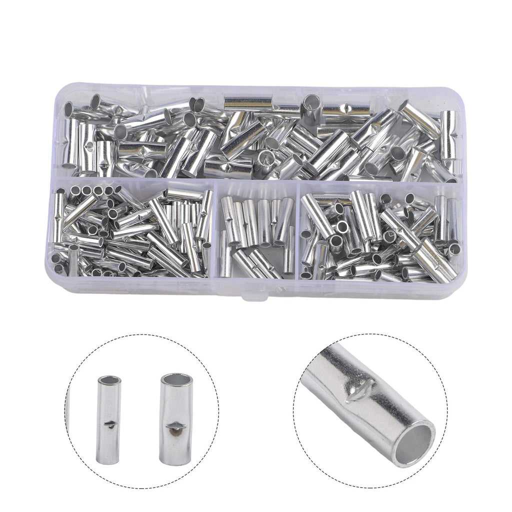 200PCS Non Insulated Butt Connectors for Electrical Wire Crimping