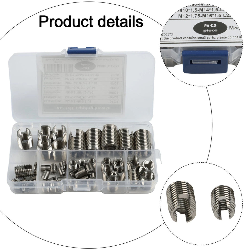 50PC Self Tapping Inserts for Thread Repair M3 M5 M6 M8 M10