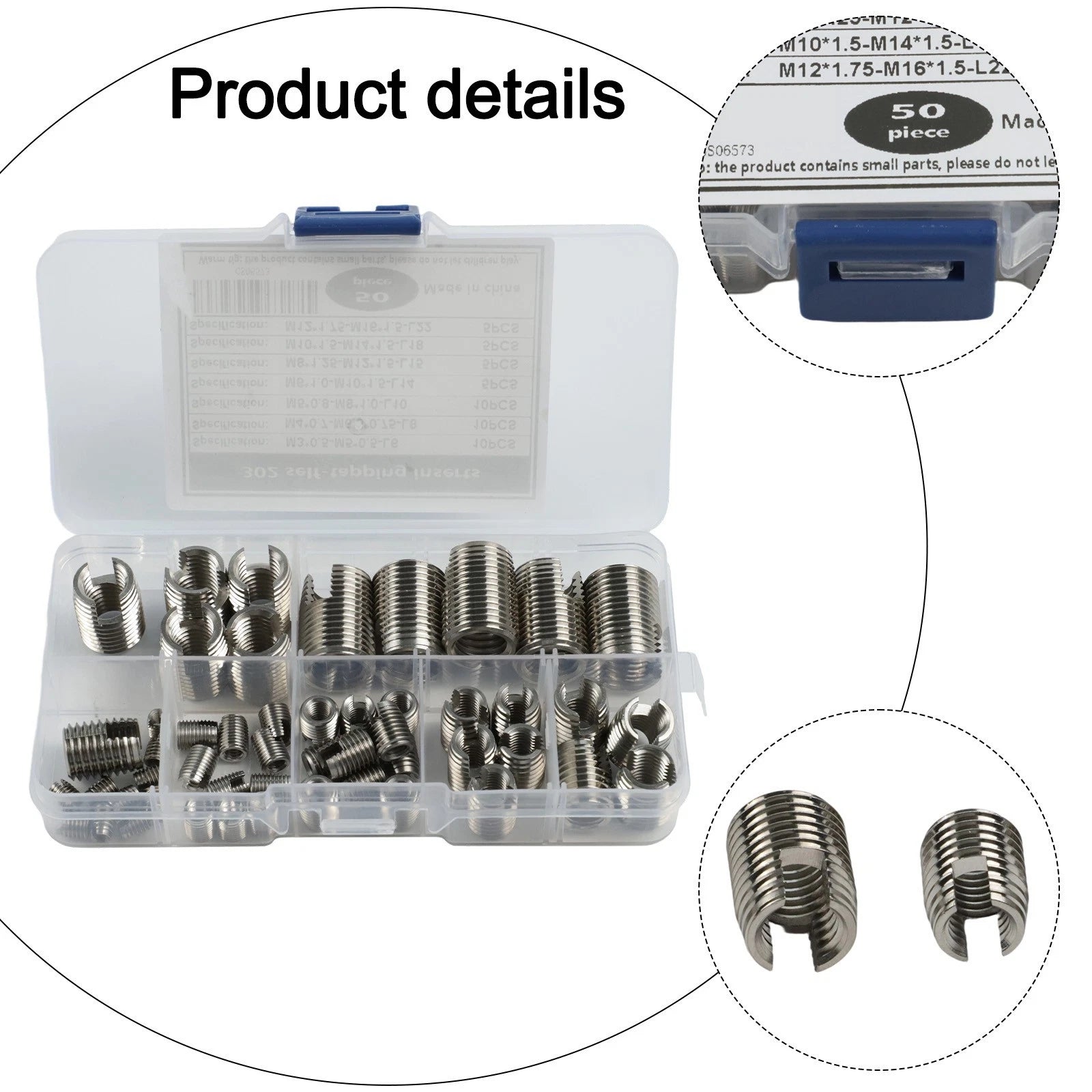 50PC Self Tapping Inserts for Thread Repair M3 M5 M6 M8 M10