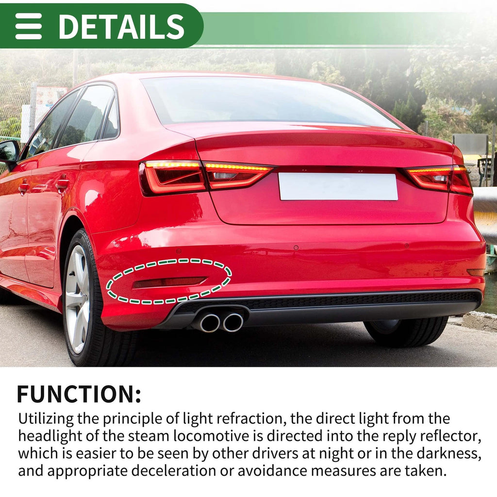 Bumper Reflector Rear Left Replacement for Audi A3 (2014–2016)