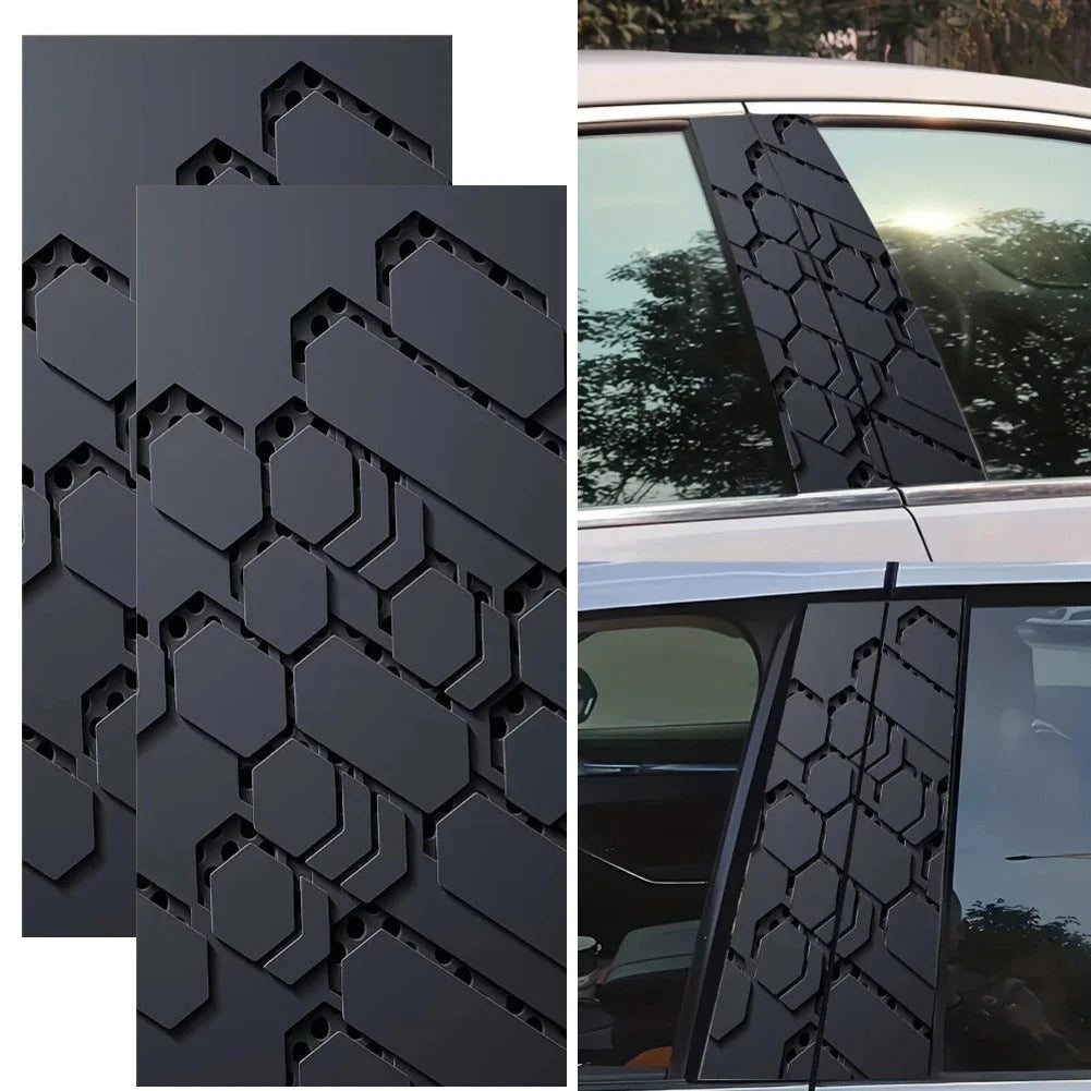 2X Customizable Metal Car Stickers for B Pillar Decoration