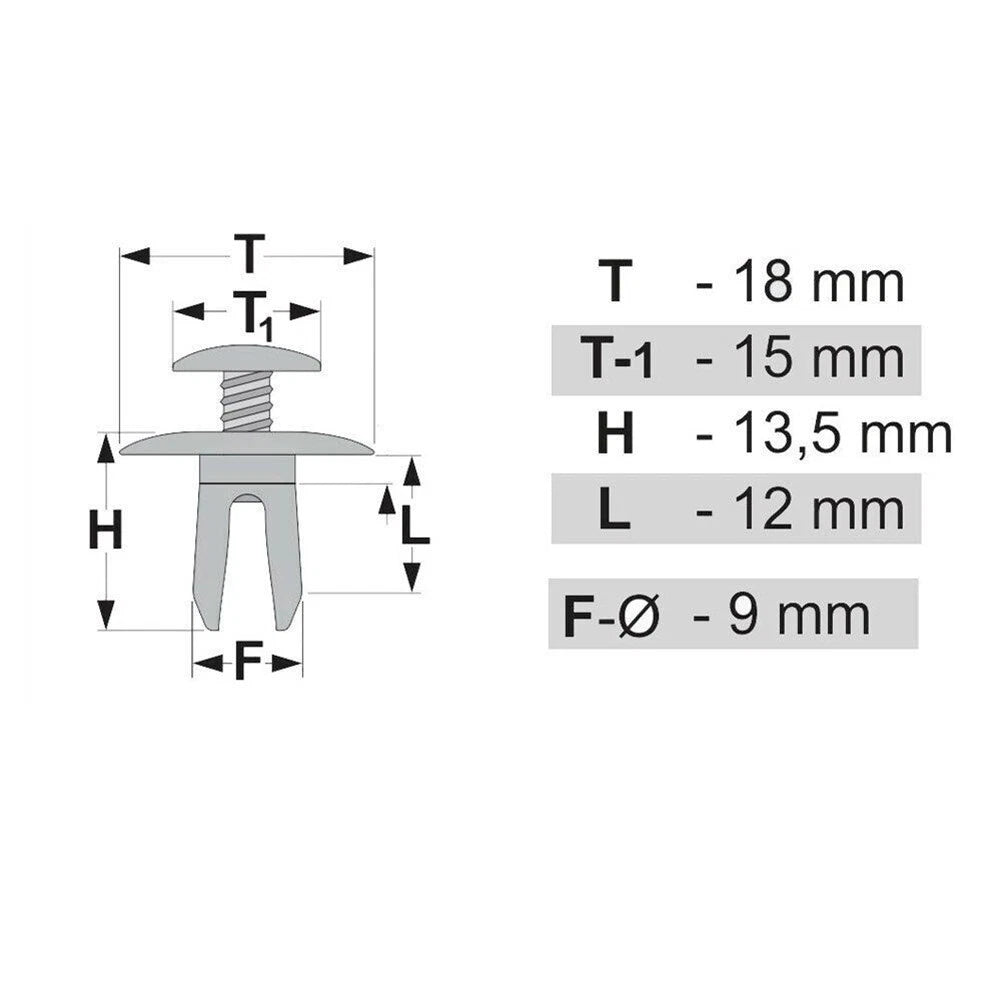 Trim Fixing Clips for VW T4 T5 (1990–2015) - Set of 4