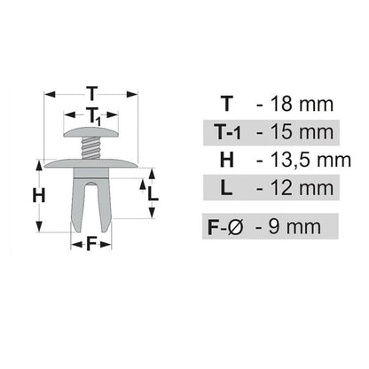 Trim Fixing Clips for VW T4 T5 (1990–2015) - Set of 4