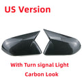 Pair Carbon Look Mirror Cap Covers for Ford Mustang (2015–2025) W/ LED Light