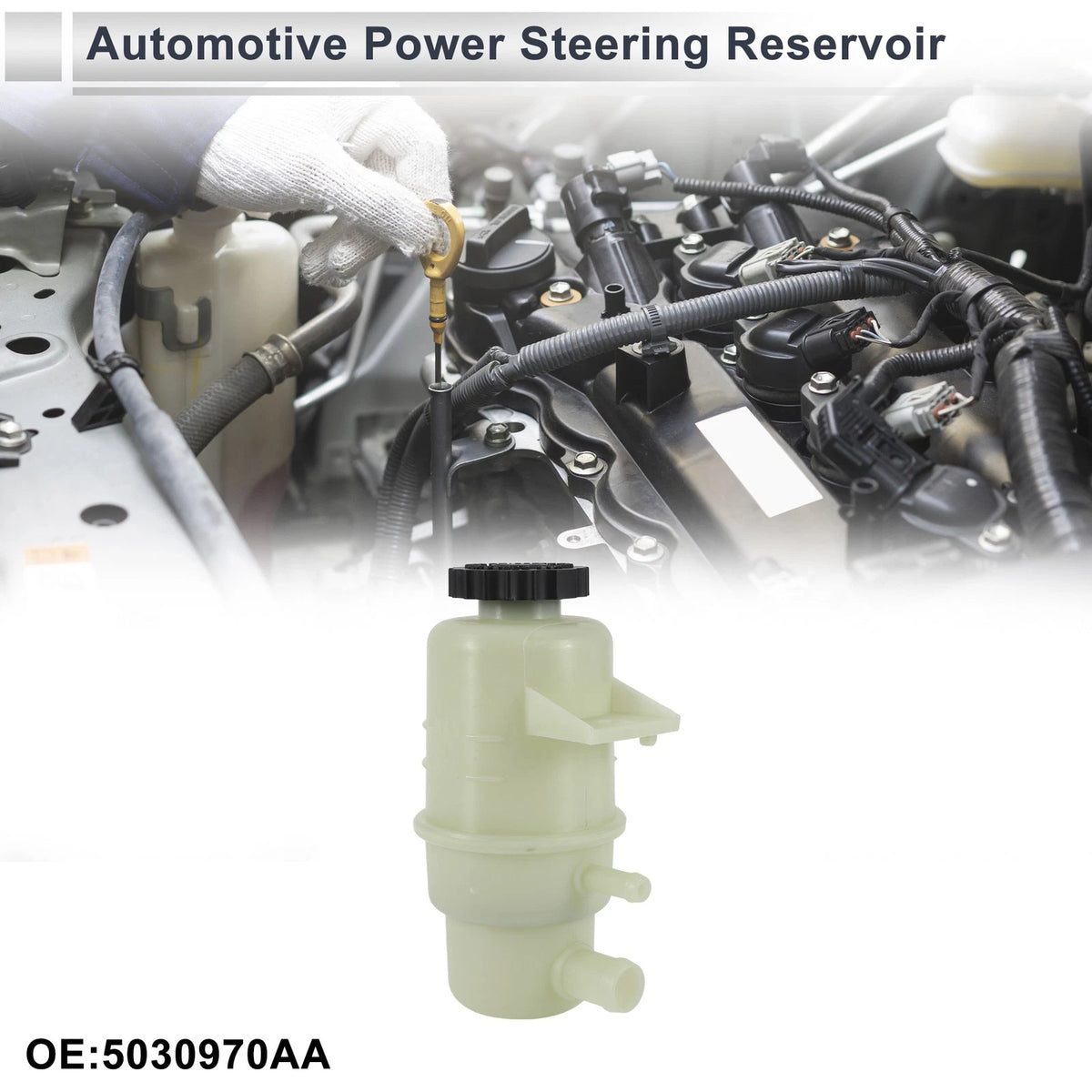 Power Steering Reservoir for Dodge Viper (2008–2017) OEM Replacement 1PC Beige