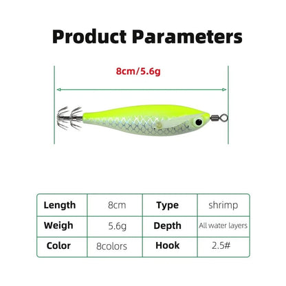 Glow in the Dark Shrimp Lure for Fishing (8cm)