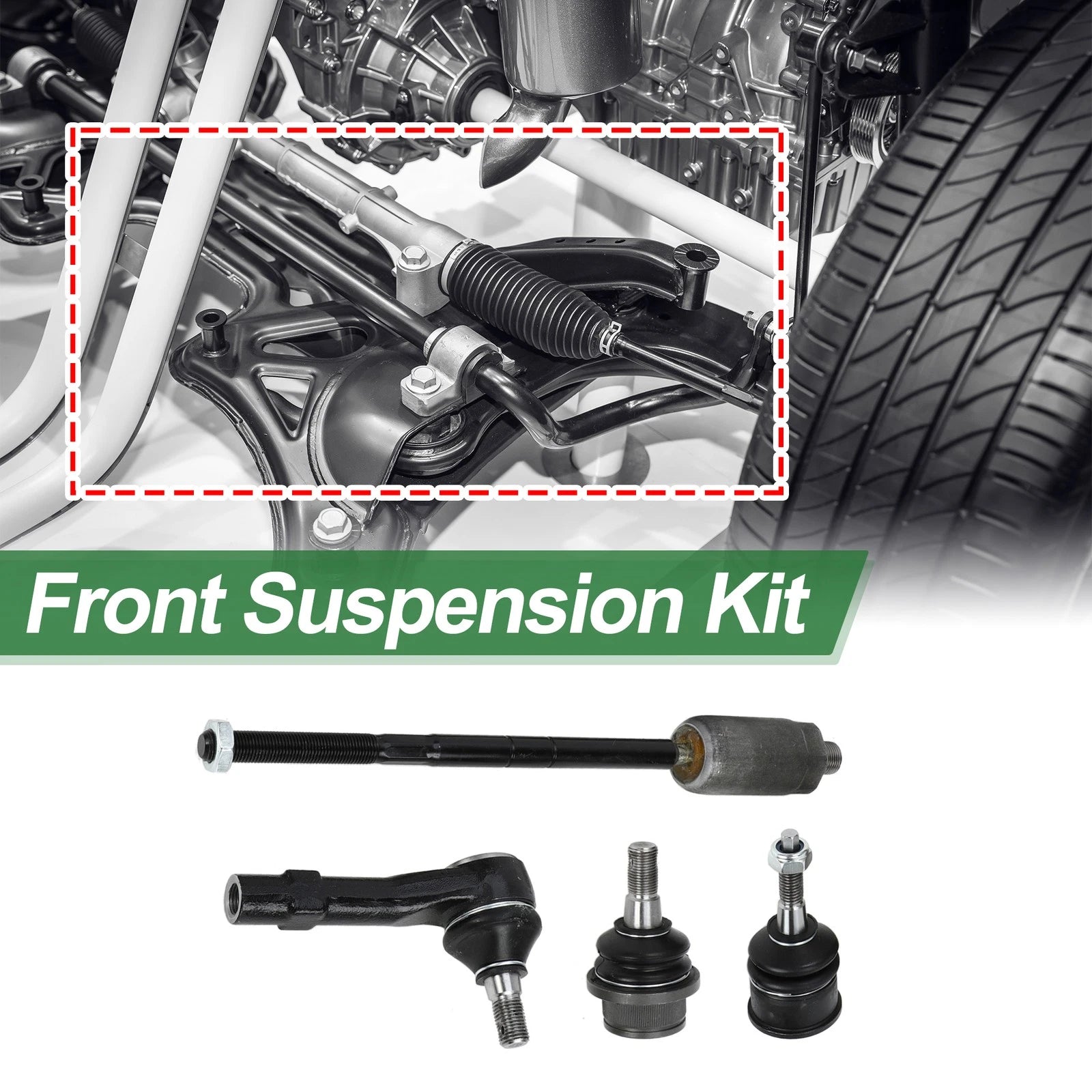 8pcs Front Suspension Kit Inner Outer Tie Rod End Ball Joint for Ford Explorer (2002–2010)