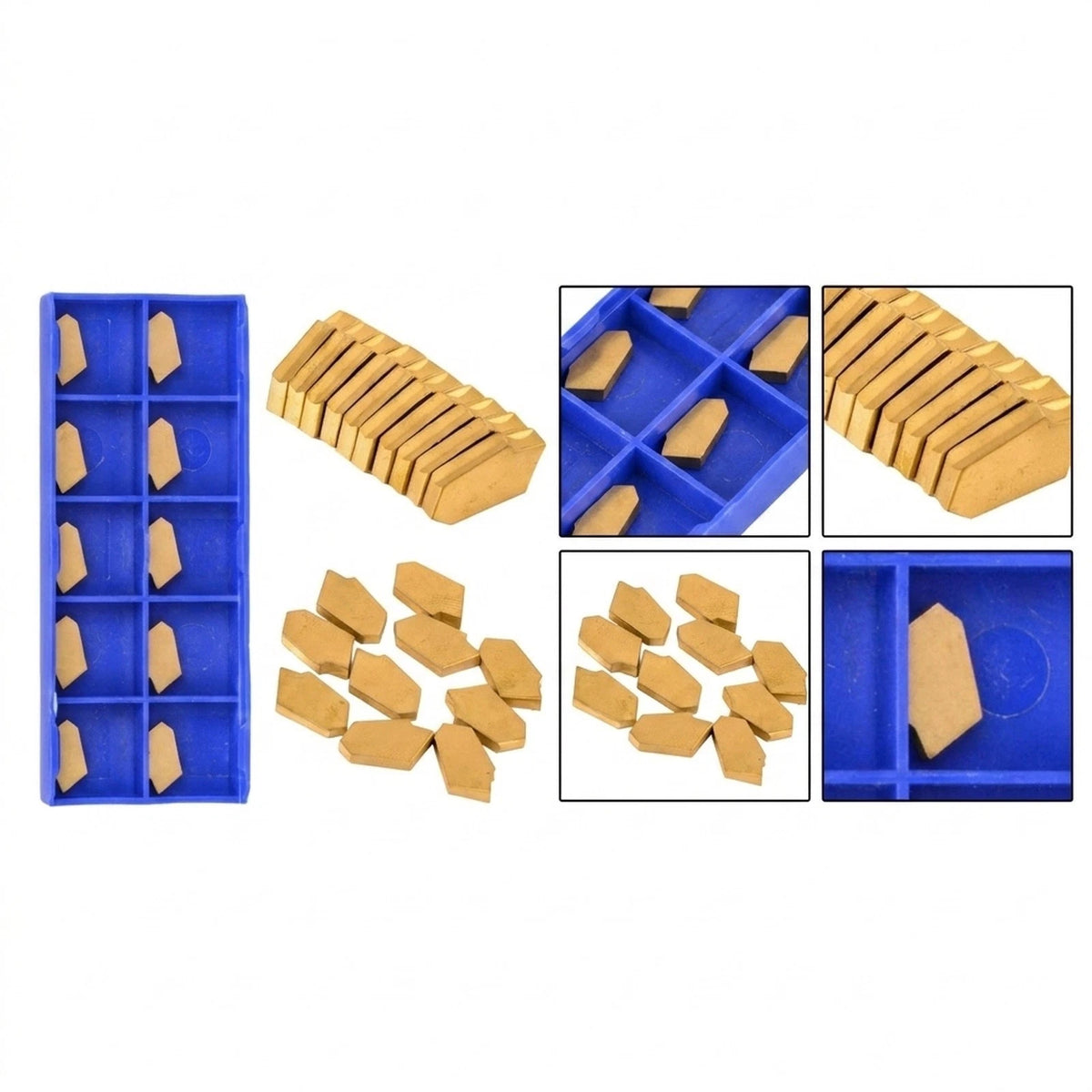 10pcs Gold Grooving Cut-Off Carbide Inserts for CNC Toolholding