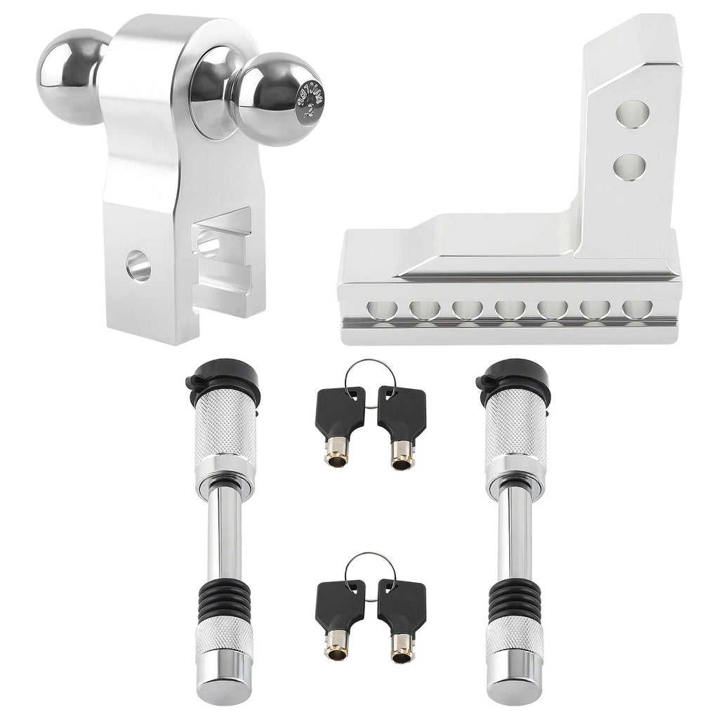 Dual Ball 2" Receiver Adjustable Trailer Tow Hook & Lock for Universal (2010–2023)