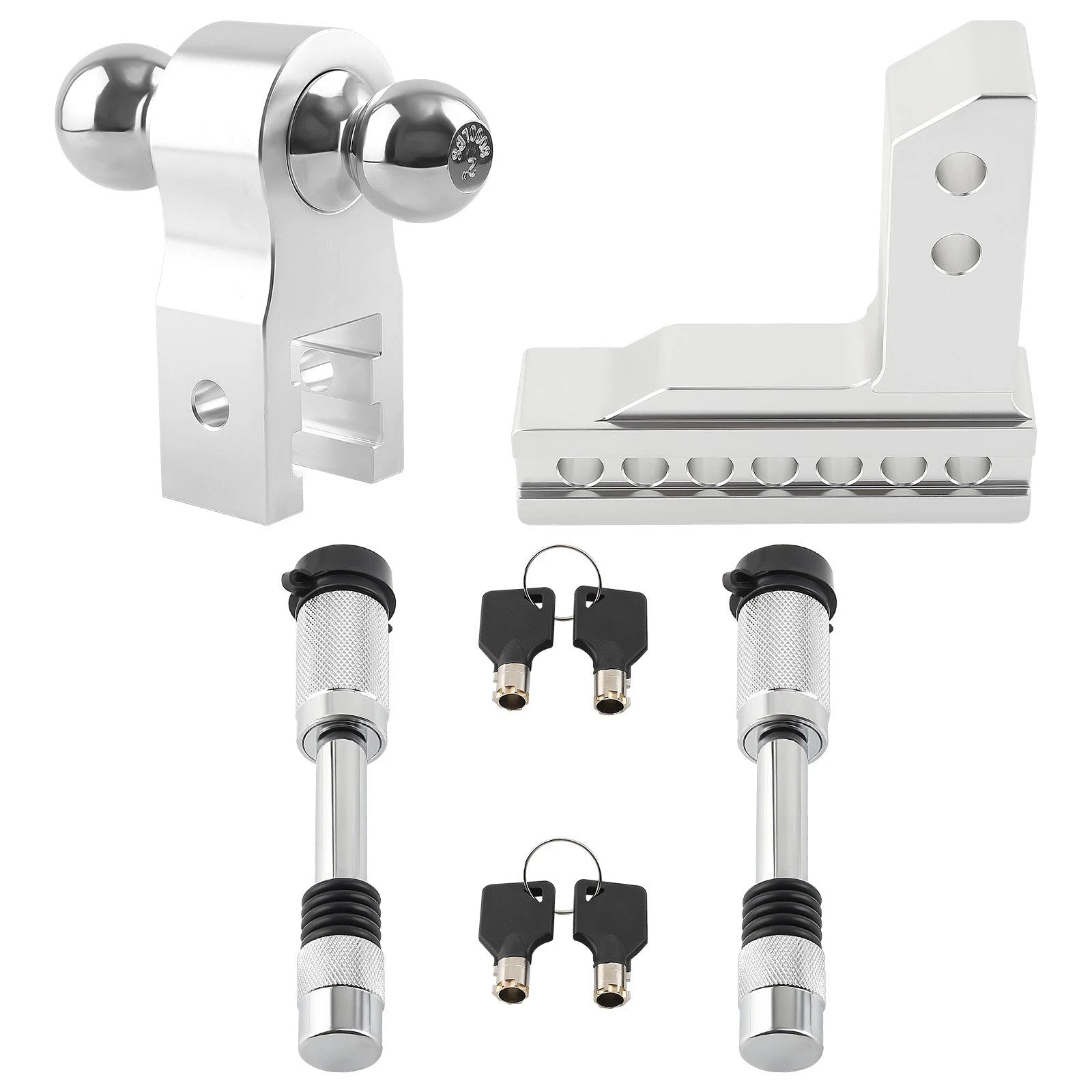 Dual Ball 2" Receiver Adjustable Trailer Tow Hook & Lock for Universal (2010–2023)