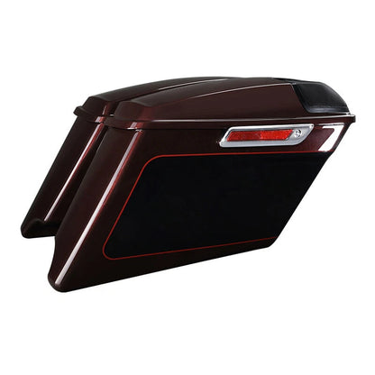 4" Hard Saddlebags for Harley Touring (2014–2024) Midnight Crimson/Vivid Black