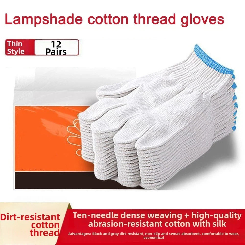 Set of 12 Breathable Nylon Wire Gloves for Hand Protection