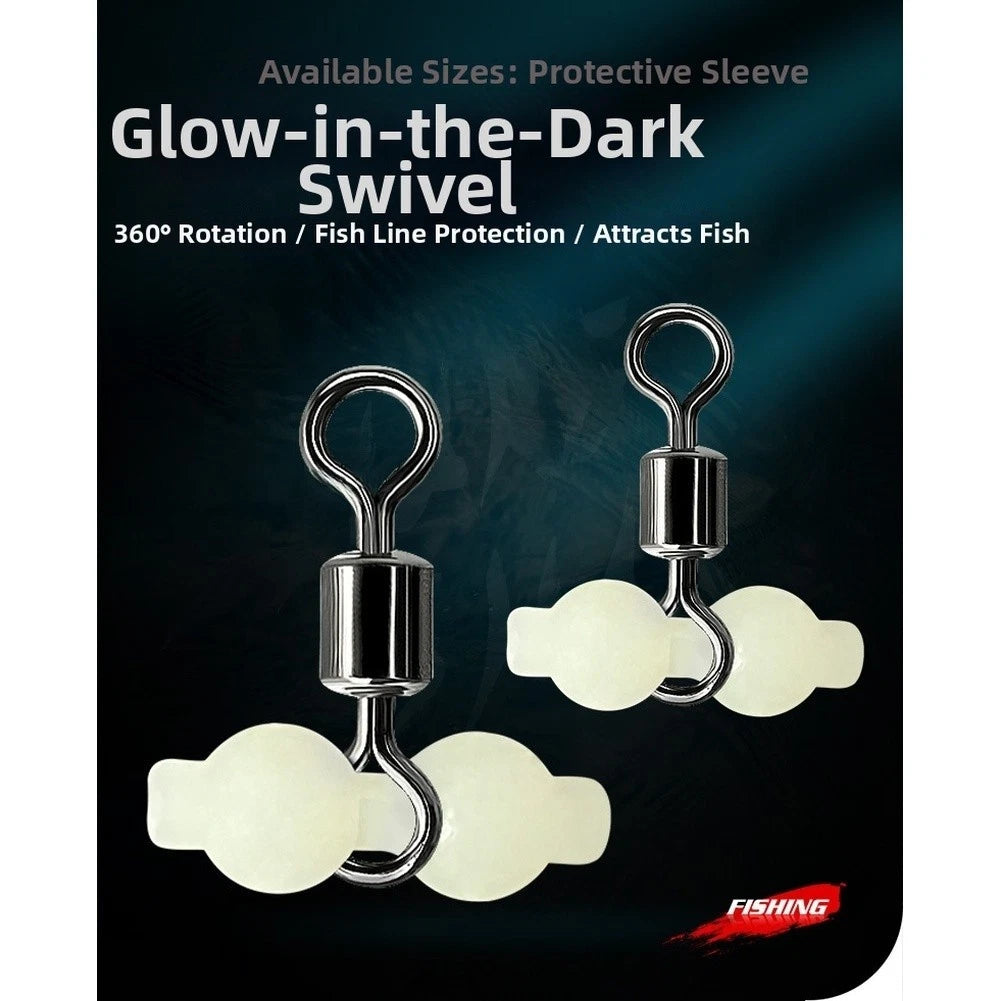 Fishing Swivel with Glow Beads and Split Ring for Universal Use