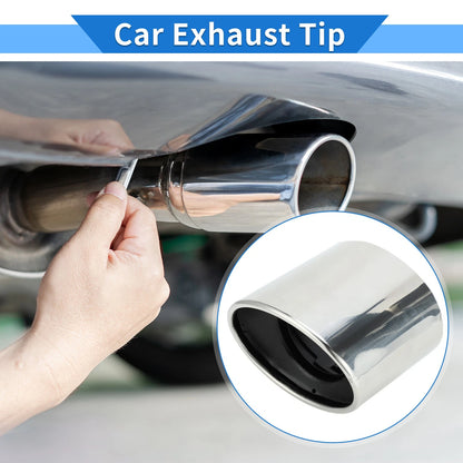 1 Pc Slant Cut Exhaust Tip 4.7" Inlet for Honda Accord (2008–2012) Silver Tone