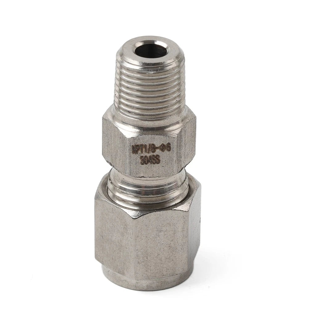 Compression Fitting 1/8" NPT 6mm OD Stainless Steel Double Ferrule