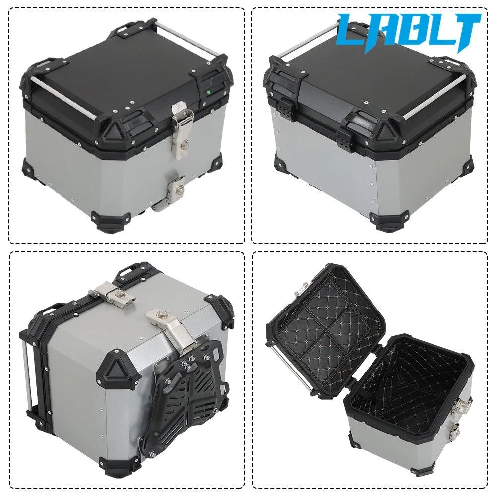45L Silver Motorcycle Tour Tail Box for Universal Models (Waterproof)