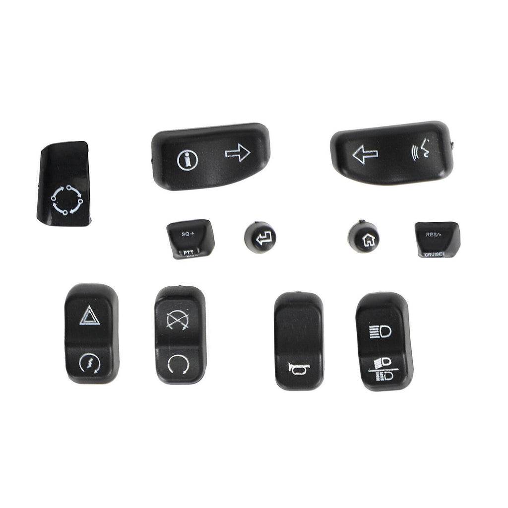 11 Pieces Control Switch Cap Buttons for Harley Davidson Glide Road King (2014–2019) T9