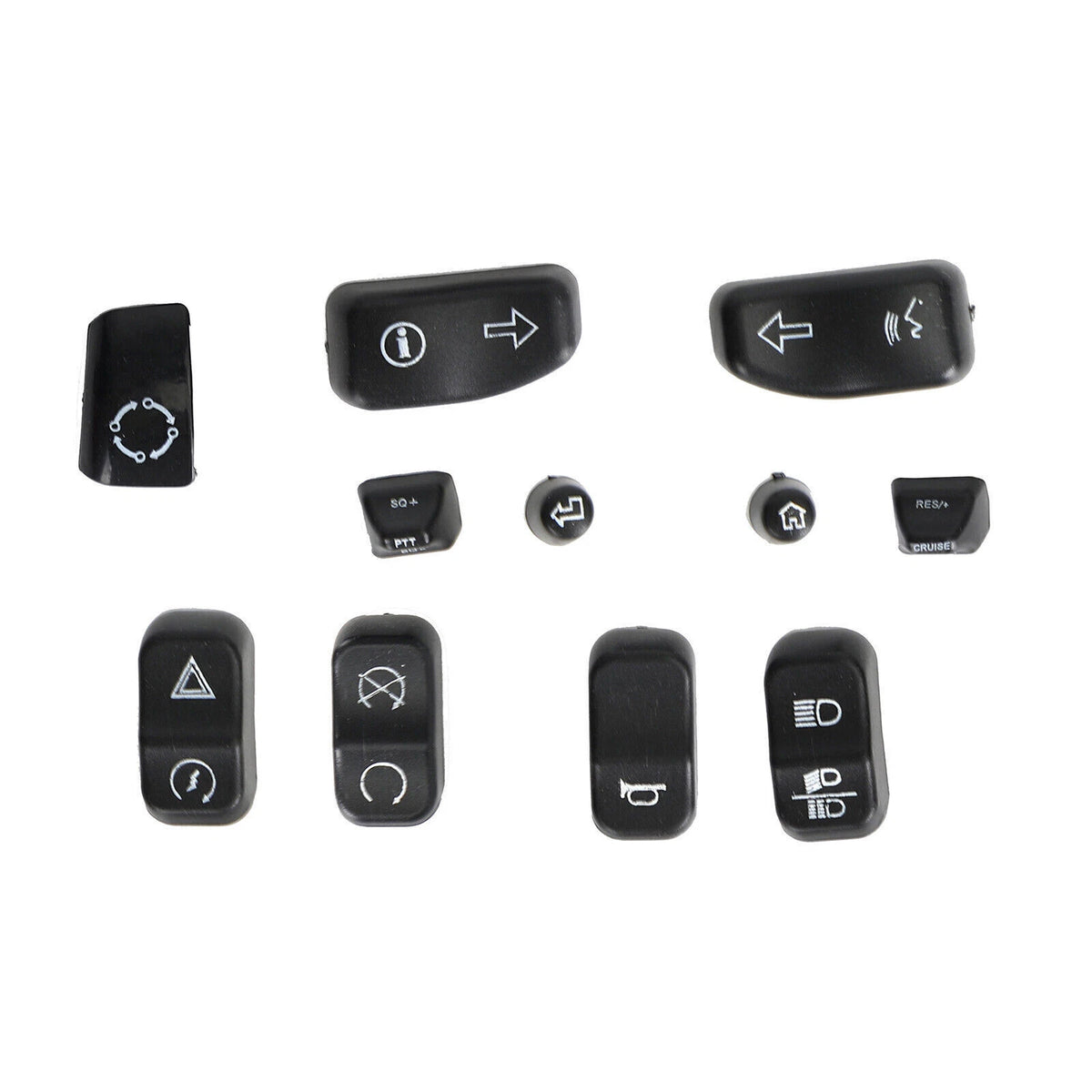 11 Pieces Control Switch Cap Buttons for Harley Davidson Glide Road King (2014–2019) T9