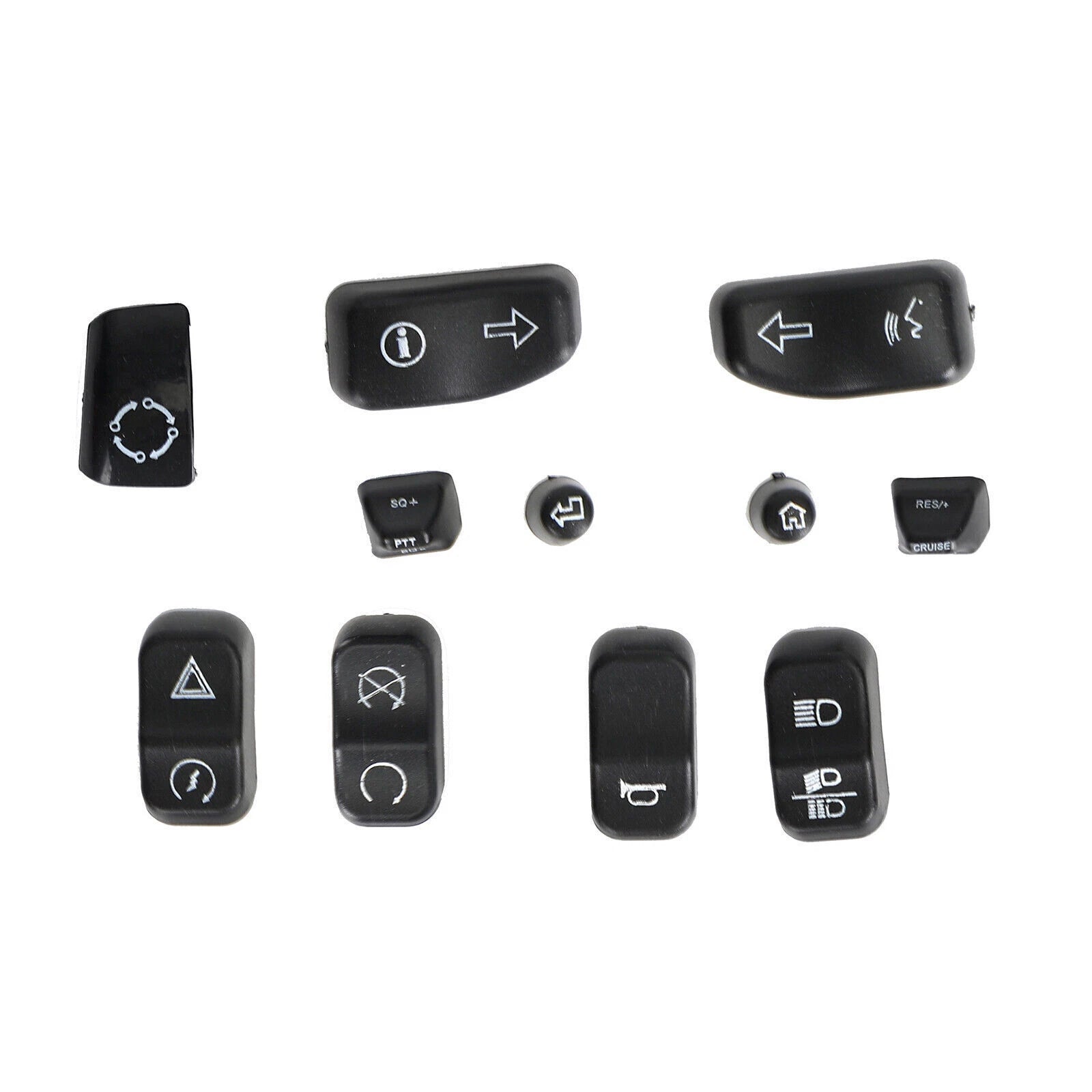 11 Pieces Control Switch Cap Buttons for Harley Davidson Glide Road King (2014–2019) T9