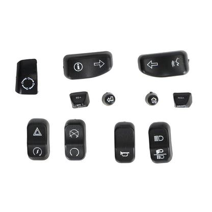 11 Pieces Control Switch Cap Buttons for Harley Davidson Glide Road King (2014–2019) T9