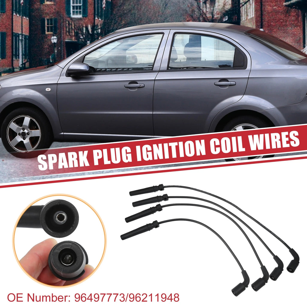 4PCS Spark Plug Wire Ignition Coil Cable Set for Chevrolet Aveo Aveo5 (2009–2011)