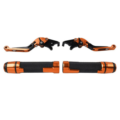 Set of 2 Orange Extendable Brake Clutch Levers for Suzuki GSX-S750 (2017–2023)