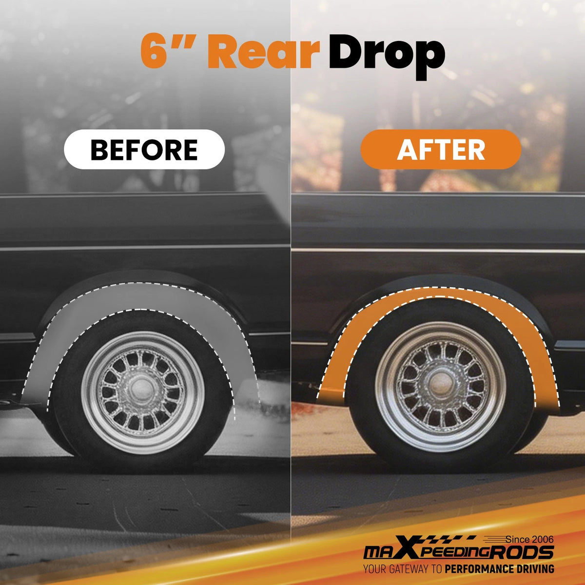 Rear 6" Drop Axle Flip Relocater Lowering Kit for Dodge Ram D100 D150 (1972–1993)