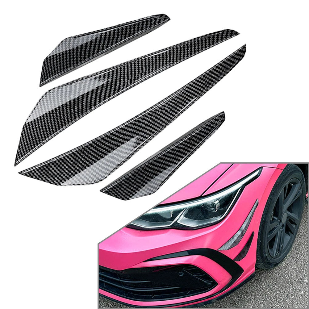 For VW Golf 8 GTD R Line 2020-2023 Front Bumper Side Spoiler Splitter Air Blade