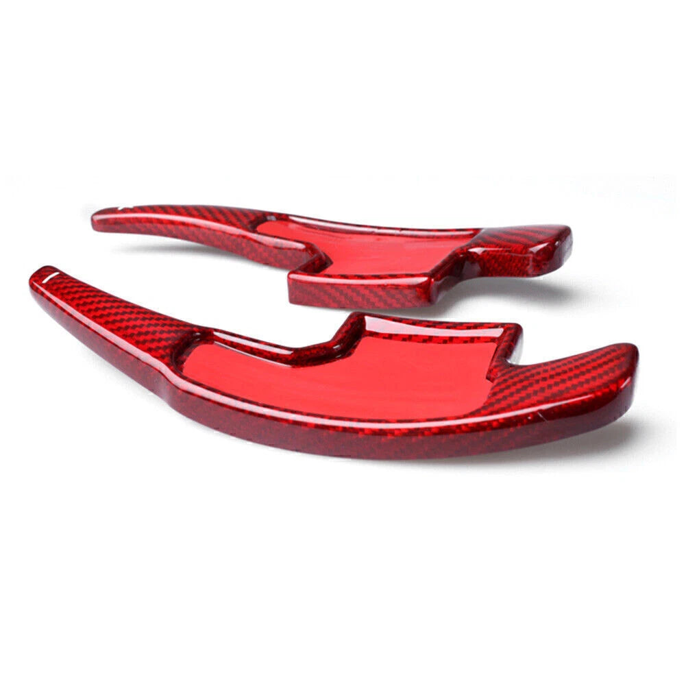 Steering Wheel Paddle Shift Extensions for Ford Mustang (2015–2017) Carbon Fiber Red