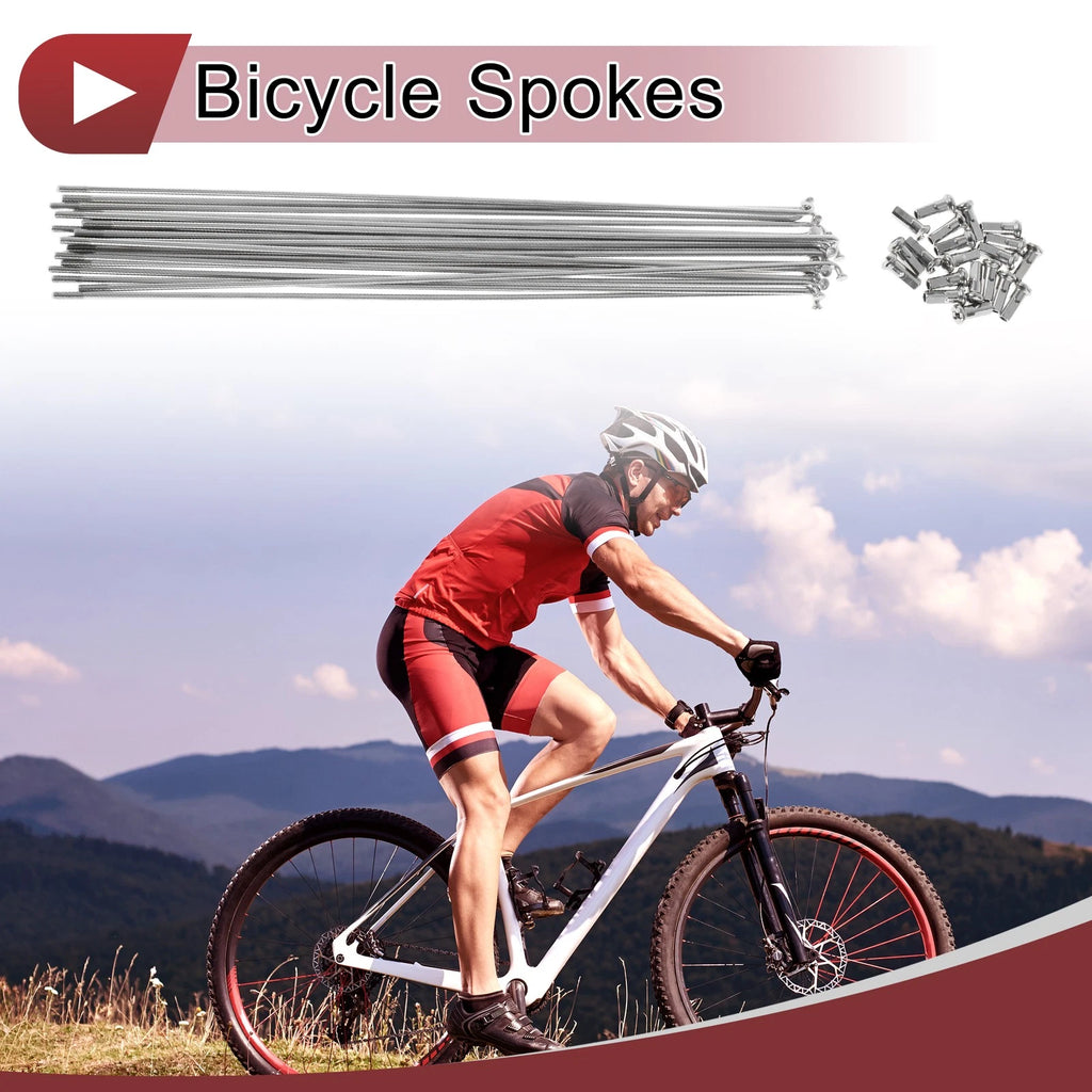 304 Stainless Steel Bicycle Spokes 259mm Set for 13G Wheel (—)