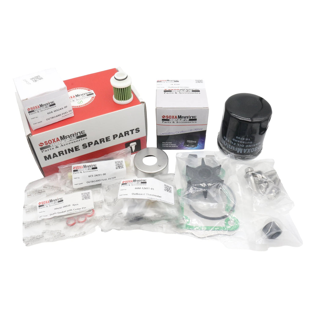 Outboard Maintenance Kit for Yamaha F30B F40F (Thermostat, Oil, Fuel Filter)