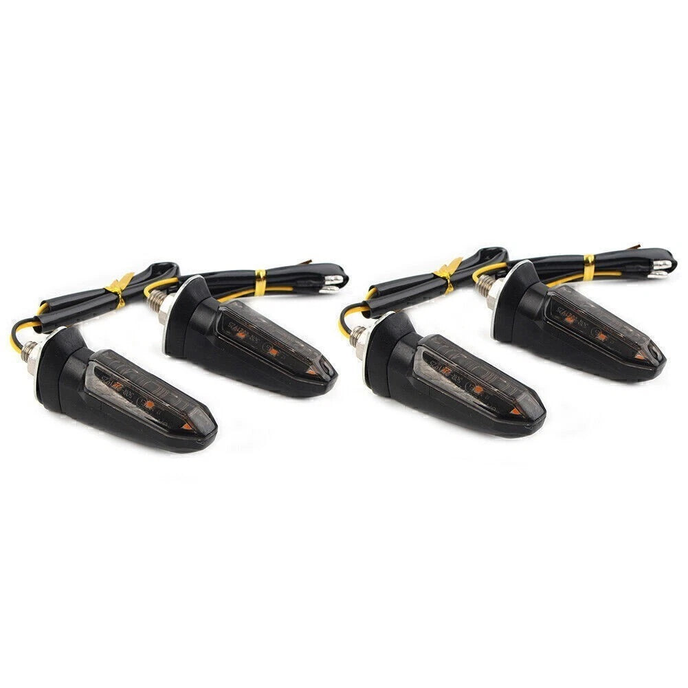 4X 12V LED Turn Signal Indicator Amber Blinker Light for Universal Motorcycle