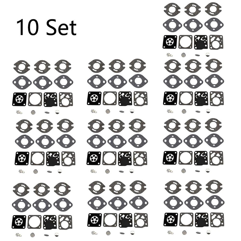 Set of 10 Chainsaw Carburetor Repair Kits for Tecumseh TC200 TC300 Tillotson RK21 HU