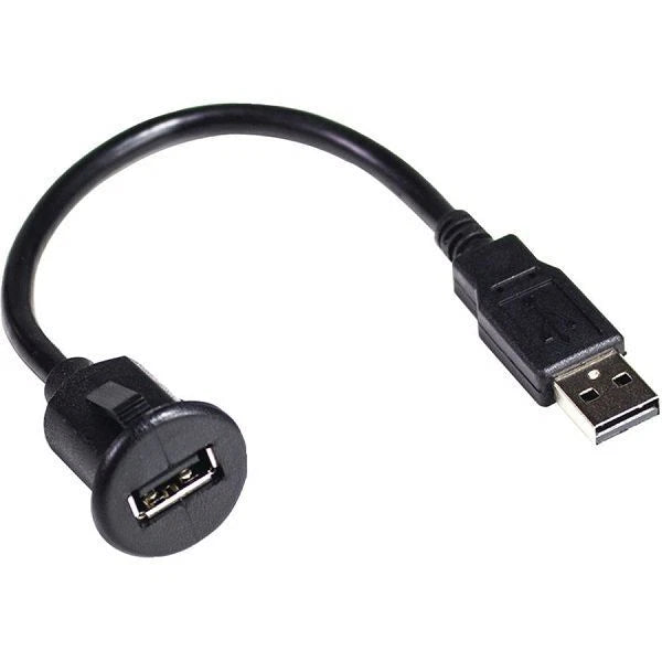 USB Dash Mount Adaptor Cable Type A Male to Female for Universal Vehicles