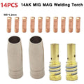 14Pc Torch Gas Nozzle Tip Holder for MIG Welding (Universal)