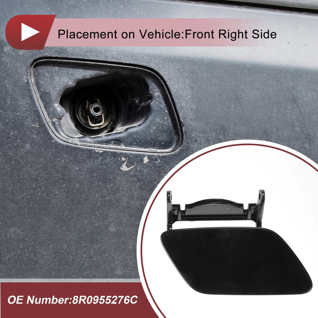 Front Right Washer Nozzle Cover Cap for Audi Q5 (2013–2017) 1 Pcs Black