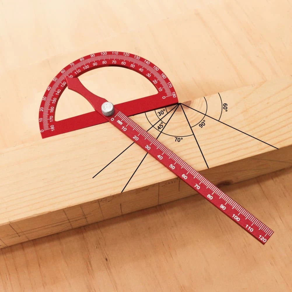 6.7 Inch Adjustable Aluminum Angle Protractor (0 to 180 Degree Scale)