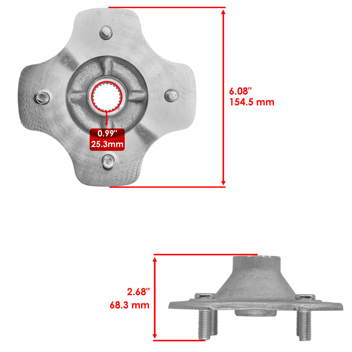 Rear Axle Wheel Hub Replacement for Honda Rancher 420 TRX420FM (2007–2013)