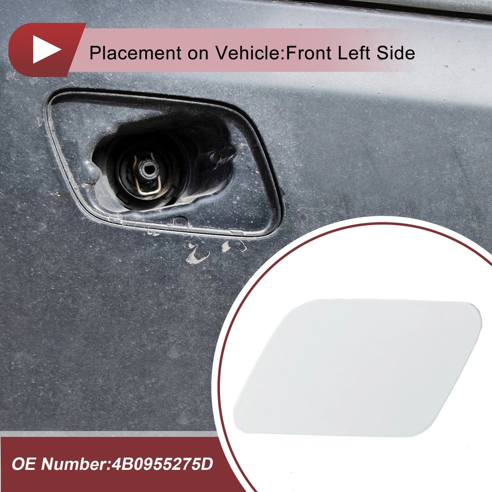 Washer Nozzle Cover Cap Front Left for Audi A6 C5 (2001–2005)