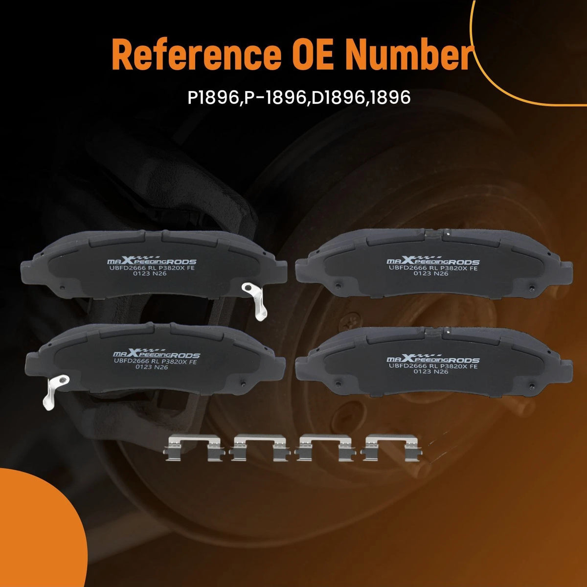 Front Brake Pads Kit for GMC Acadia/Cadillac XT5 XT6/Chevy Blazer Traverse (D1896)