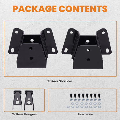 4" Drop Kit Leveling Lowering Shackles & Hangers for Ford F150 F100 (1973–1996)