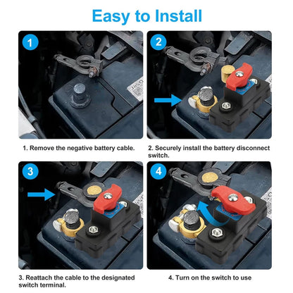 Battery Disconnect Terminal Switch Isolator for Car RV SUV (12V & 24V)