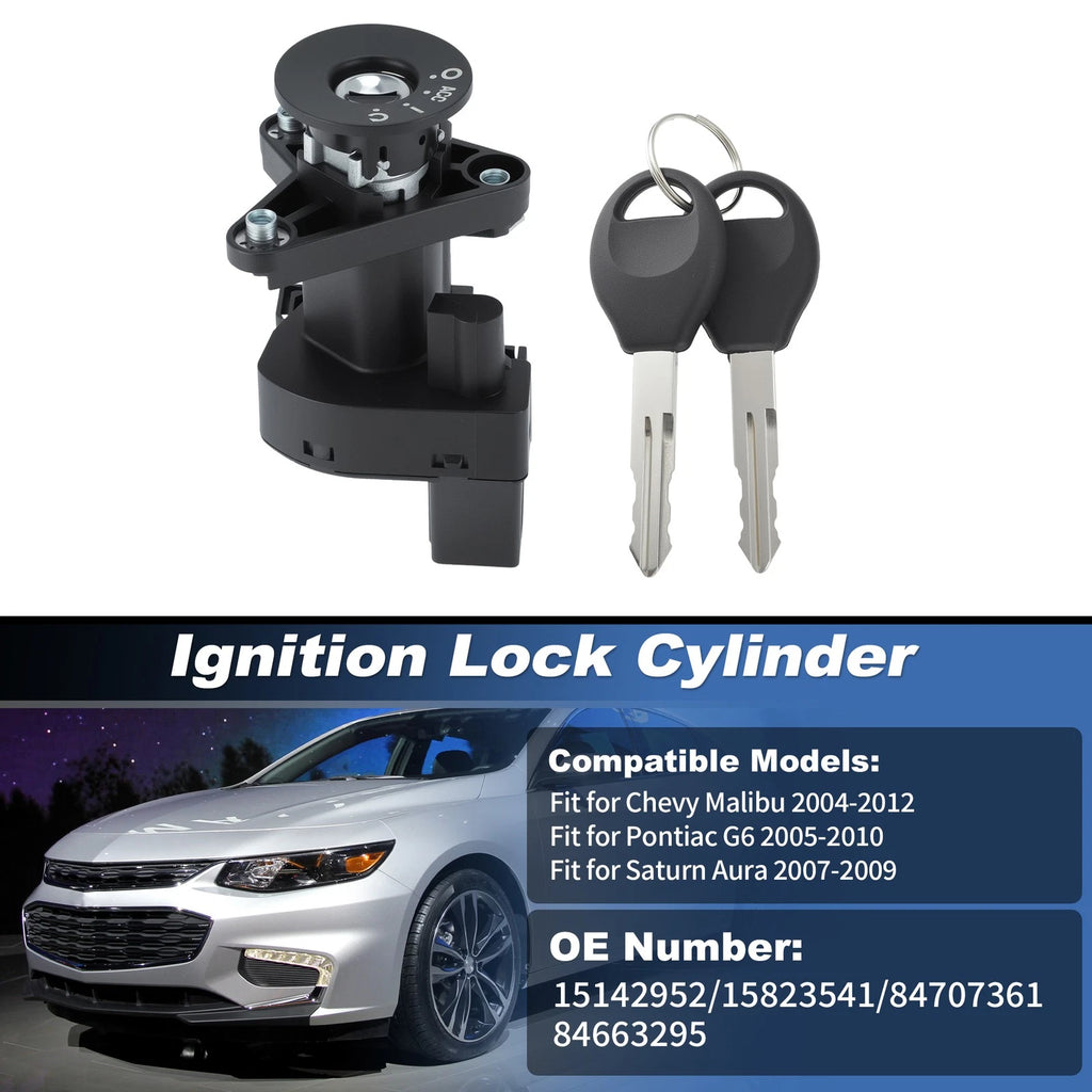 Ignition Lock Cylinder Switch w/ Key for Chevy Malibu (2004–2012) 15142952