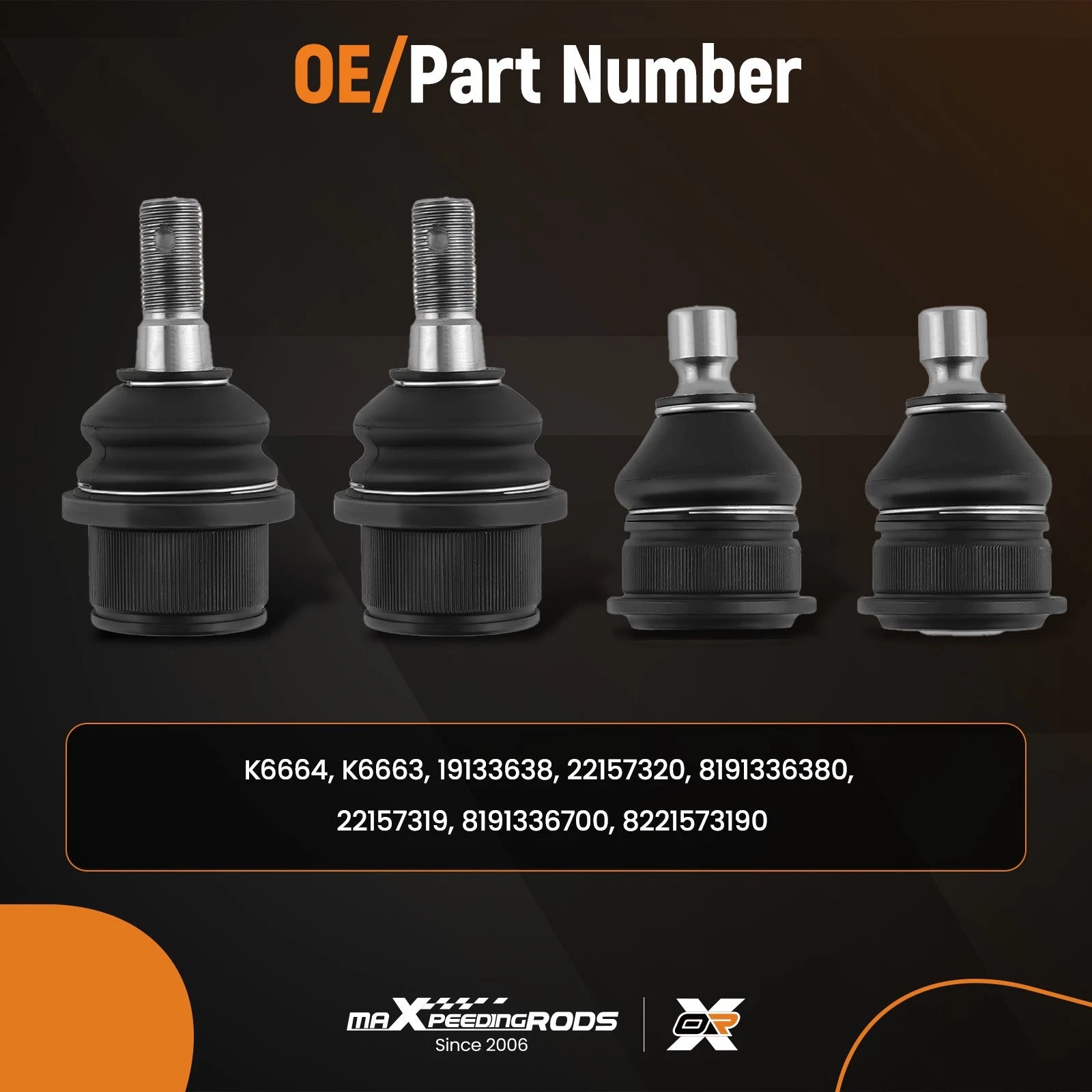 4X Front Upper Lower Ball Joints for Buick Rainier (2004–2007) & Chevy SSR (2003–2006)
