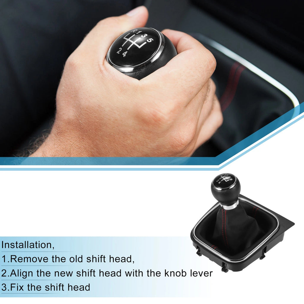 5 Speed Manual Gear Shift Knob Replacement with Boot for Volkswagen Golf (2006–2009)